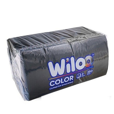 Салфетки WiLoo интенсив 24*24 400 листов черные