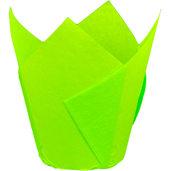 Форма для выпечки "Тюльпан" зеленый 250шт/уп