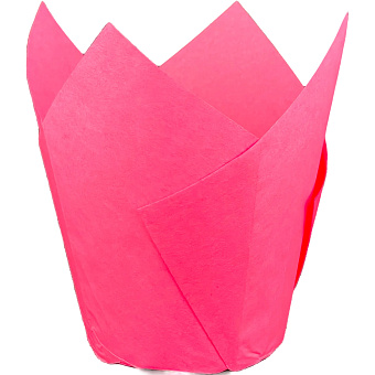 Форма для выпечки "Тюльпан" розовый 250шт/уп