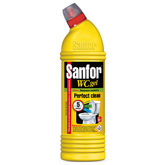 Средство для сантехники SANFOR WС гель 750 г, лимонная свежесть