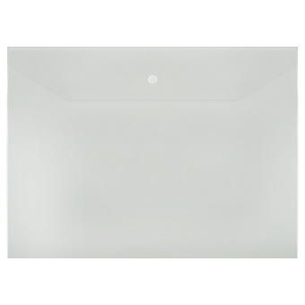 Папка-конверт на кнопке СТАММ А4, 120мкм, пластик, прозрачная 