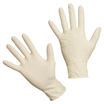 Перчатки медицинские смотровые латексные нестерильные размер S (6.5-7) белые 