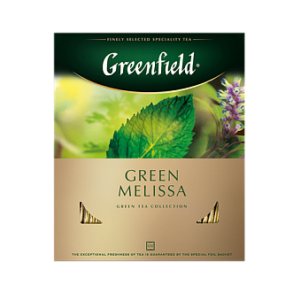 Чай Greenfield Green Melissa зеленый 100пак/уп