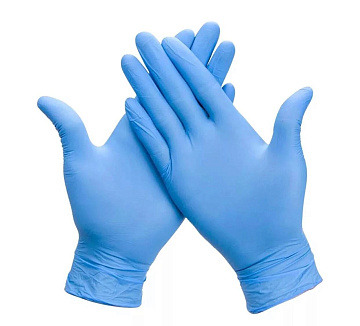 Перчатки нитриловые синие М (50 пар)