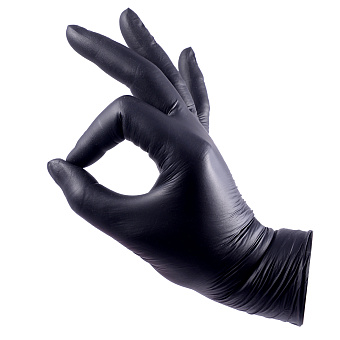 Перчатки нитриловые черные L (50 пар)